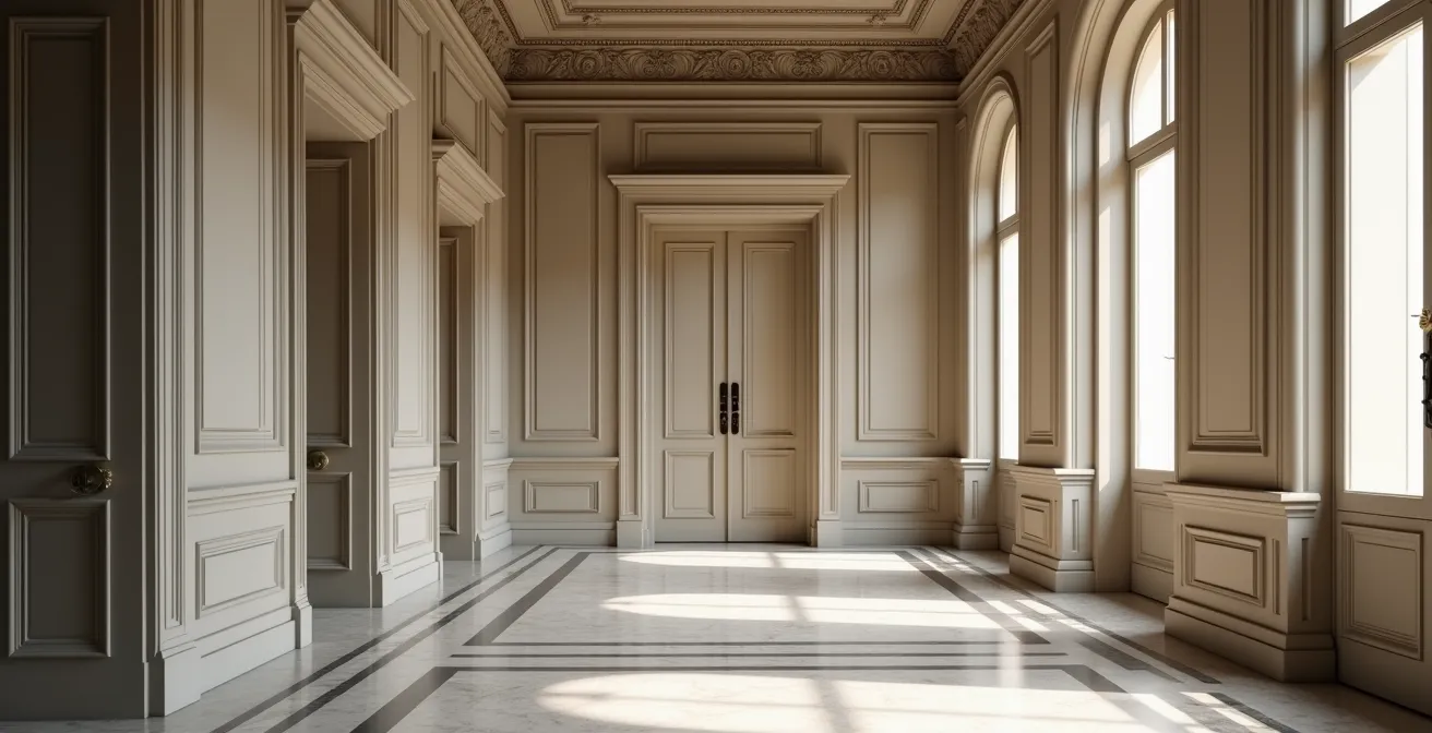 Porte d'entrée sécurisée dans un immeuble haussmannien parisien