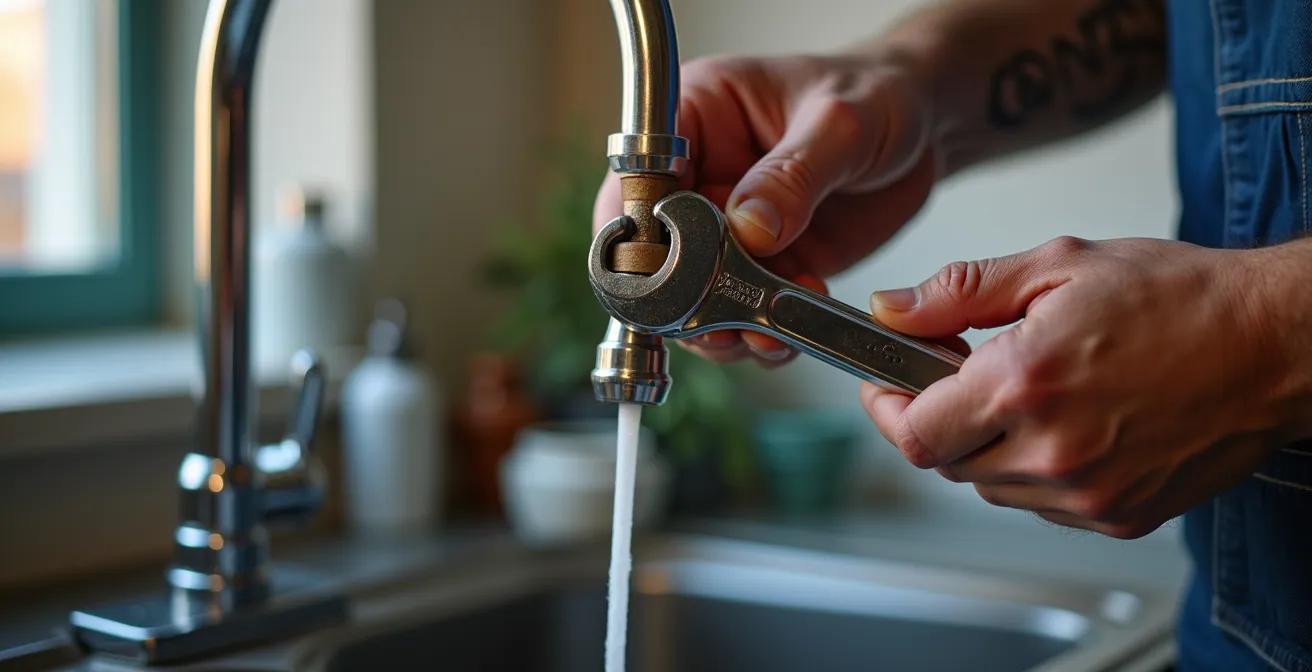 Technique de serrage correct d'un flexible de robinet avec clé